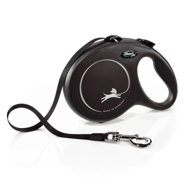 flexi New Classic rullkoppel L, svart – 8 m