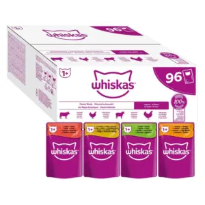 Ekonomipack: 96 x 85 g Whiskas 1+ Adult portionspåsar
